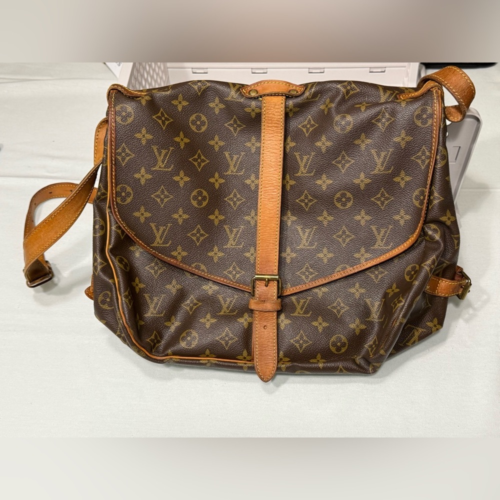 Louis Vuitton Monogram Saumur 35 Vintage Double Satchel Messenger Crossbody Bag - Picture 2 of 15